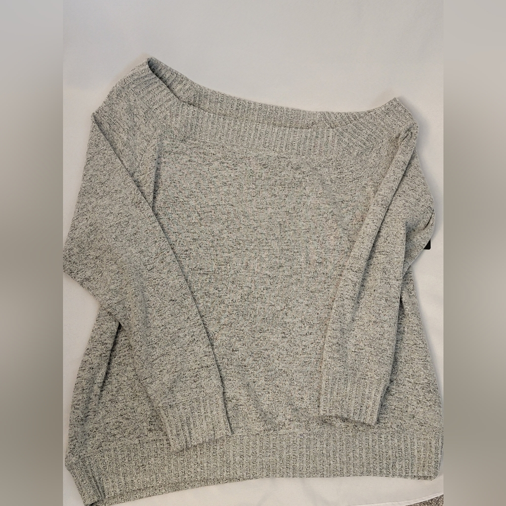 torrid Off-the-Shoulder Light Gray Sweater